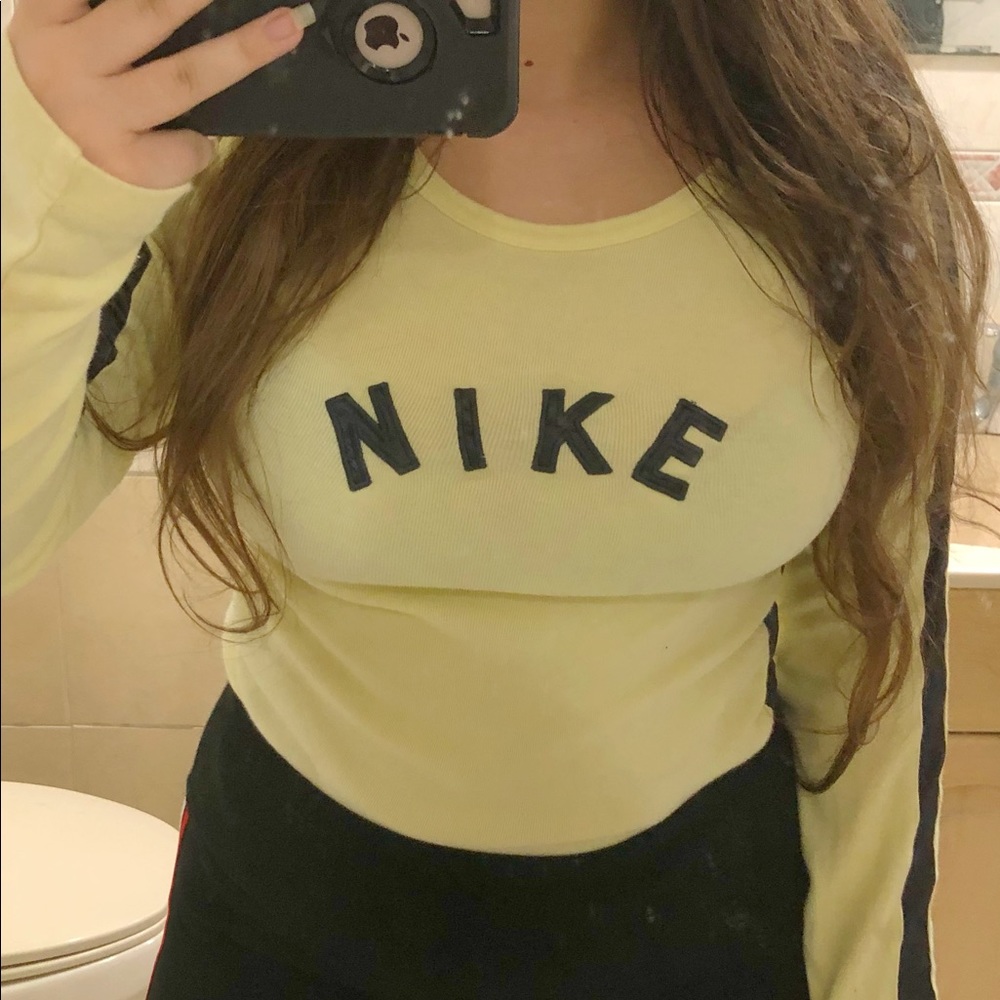 Yellow Long Sleeve Vintage Inspired Nike Shirt